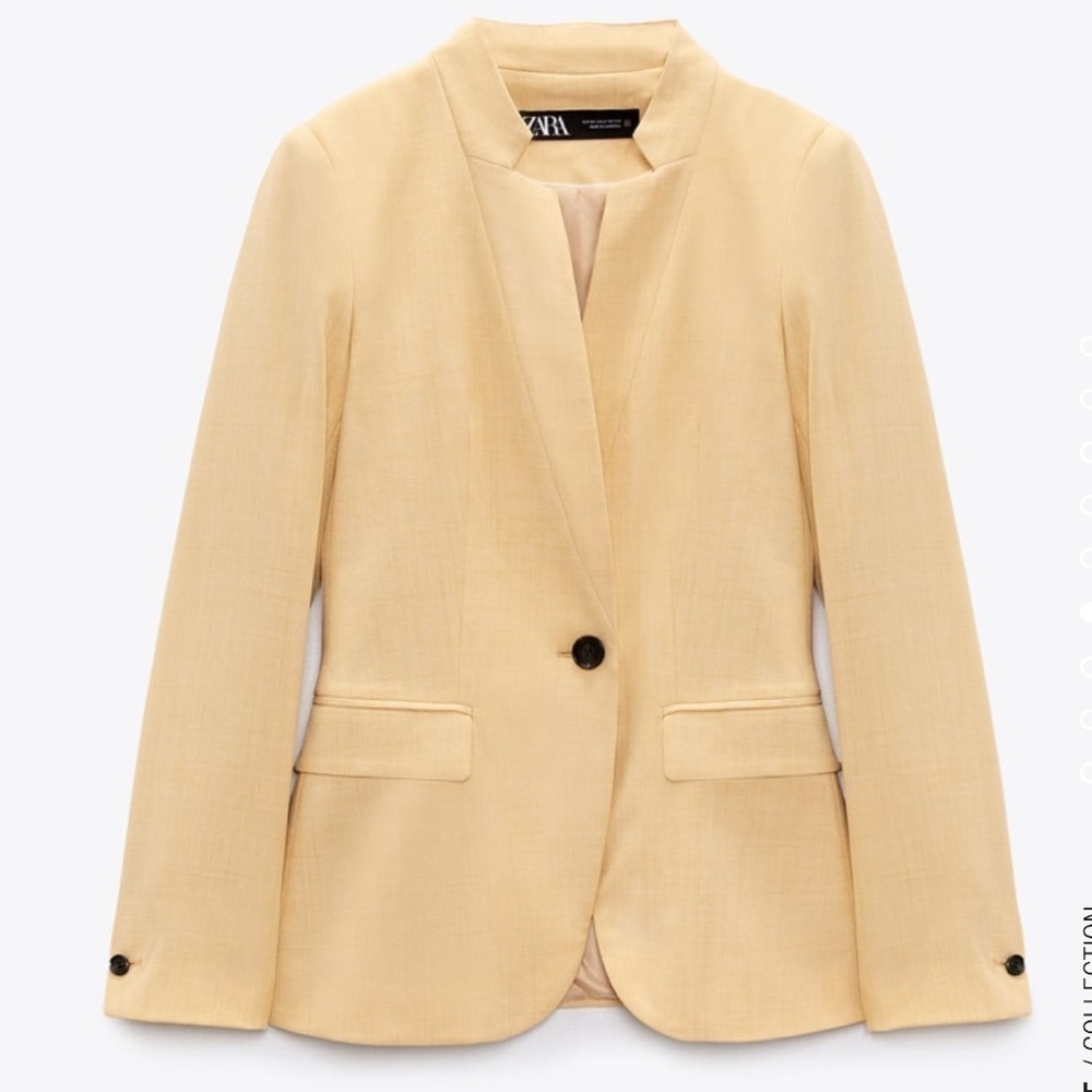 Zara Basic Inverted Lapel Blazer - Picture 2 of 14